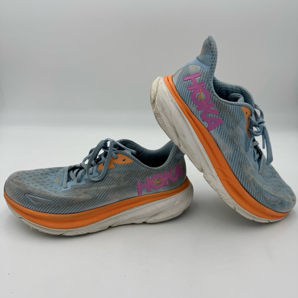 Hoka One One Clifton 9 Running Sneakers Womens Sz 10B 1127896 Airy Blue Shoes